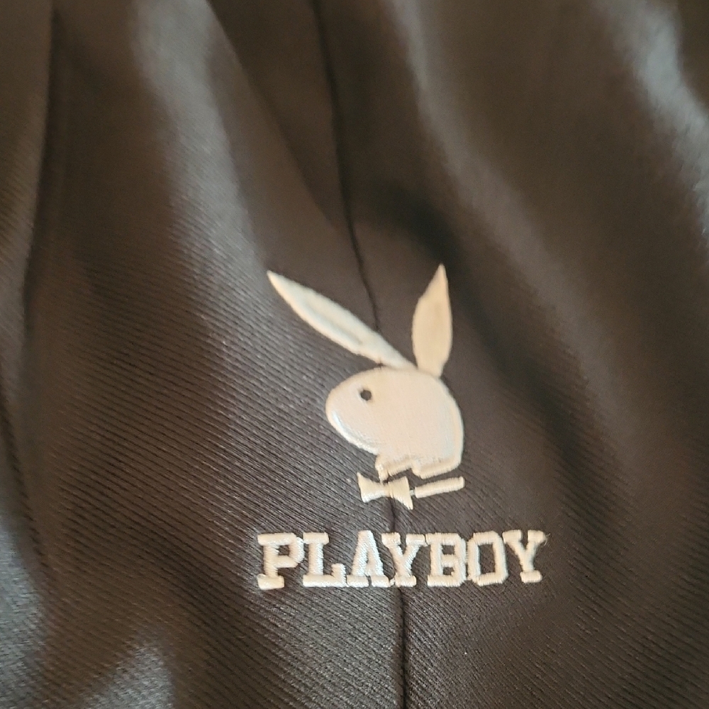 PLAYBOY X Pacsun | Flare Black Pants with Playboy Embroidered Logo